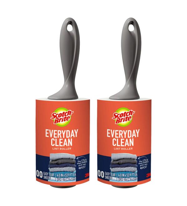Scotch-Brite Lint Roller Works Great On Pet Hair 100 Sheets (Pack of 2)