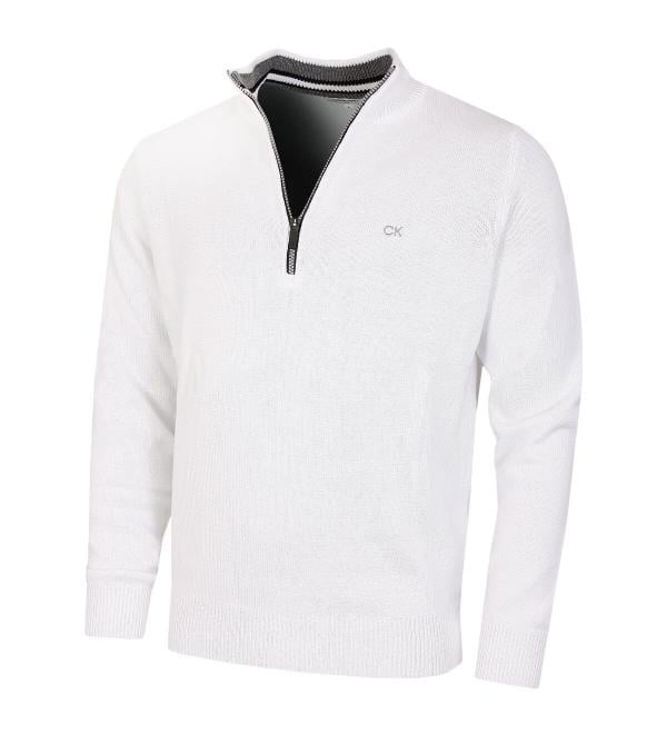 Calvin Klein Golf Men's Cotton Sweater - White - Size M | Premium Quality & Style for International Shipping - Buy Online on GoSupps.com