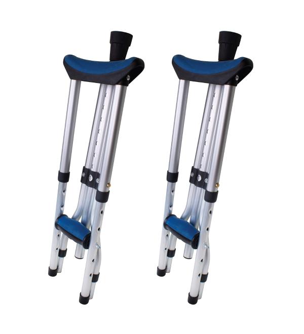 Carex Folding Aluminum Underarm Crutches, Blue - Buy Online on GoSupps.com