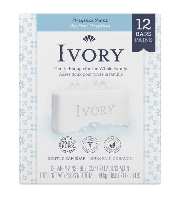 Ivory Bar Soap Original Scent 1.08 Kg Total (12 Count of 90 g Each) - Buy Online on GoSupps.com
