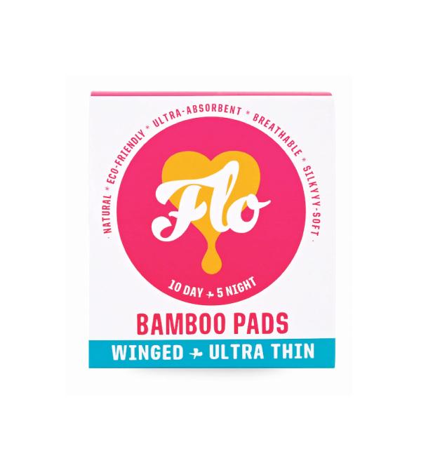 FLO Organic Bamboo Pads Combo Pack - 15 Count Day & Night Sanitary Pads - Buy Online on GoSupps.com