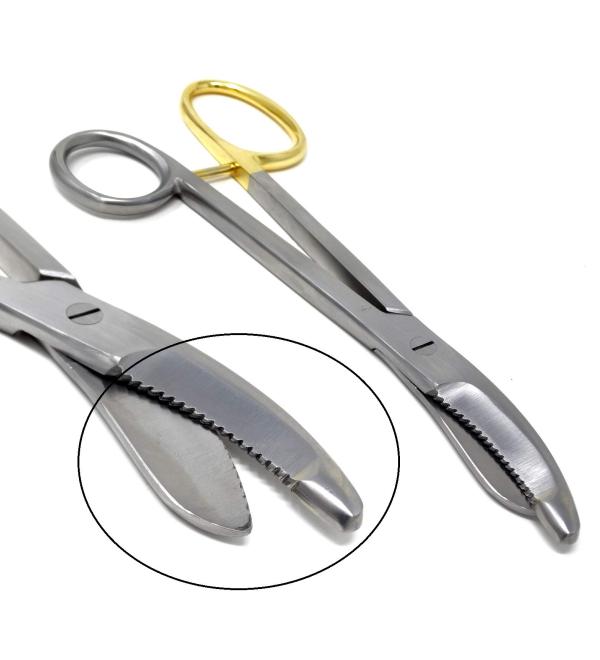 Heavy Duty German Grade Stainless Steel Plaster Cast Cutting Shears Scissors 9.5" with One Serrated Blade and Gold Handle