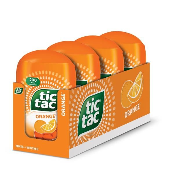 Tic Tac Mints Orange Mint Candy 98 grams 4 Count Bottle Packs Ideal Stocking Stuffer - Buy Online on GoSupps.com
