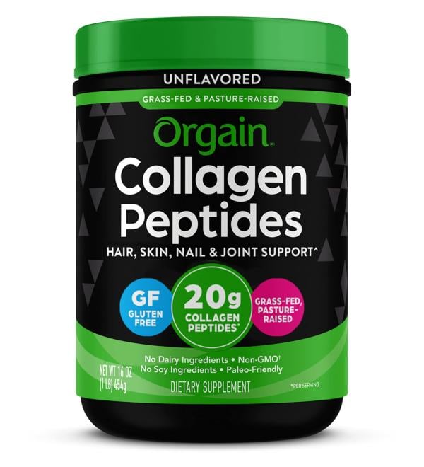 Orgain Collagen Peptides Protein Powder - 1 lb | Boost Skin, Hair & Joint Health - Buy Online on GoSupps.com