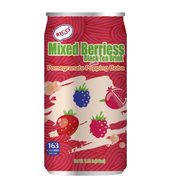 RICO Black Berry Tea with Pomegranate Pop - 340 ML | Premium Berry Tea - International Shipping Available - Buy Online on GoSupps.com
