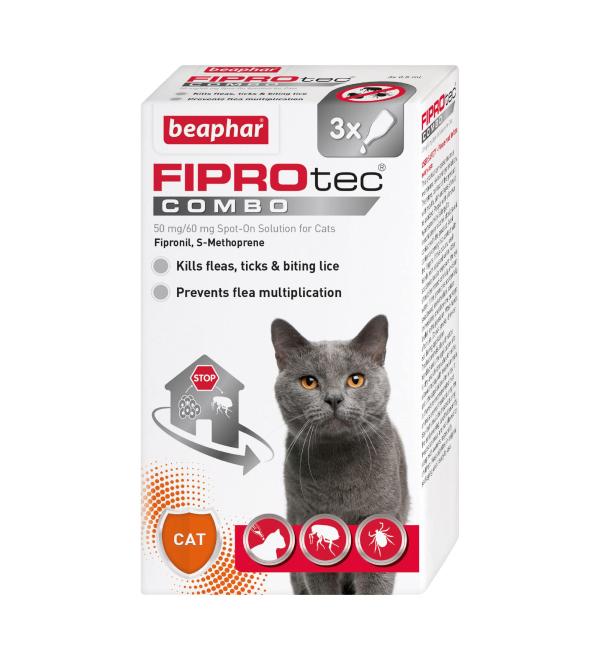 Beaphar FIPROtec COMBO for Cats 3 Pipettes - Buy Online on GoSupps.com