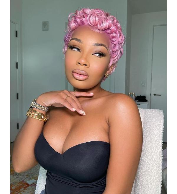 Fencca Short Pink Curly Pixie Wig - Buy Online on GoSupps.com