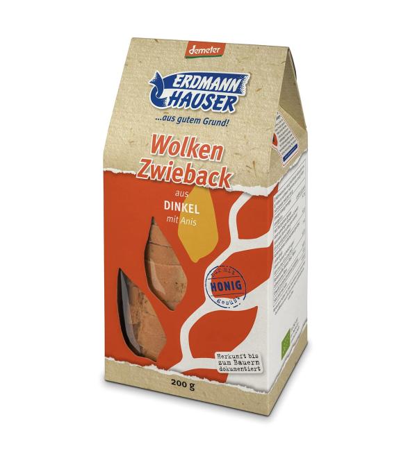 ErdmannHAUSER demeter Wolken Zwieback made from spelt with anise | Fine biscuits | 200g