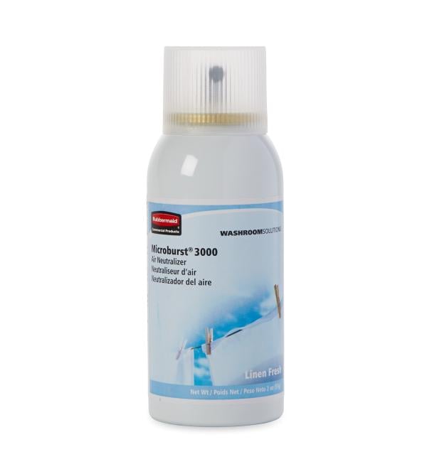 Rubbermaid Commercial Refill for Microburst 3000 Automatic Odor Control System, Linen Fresh, FG4012551,White