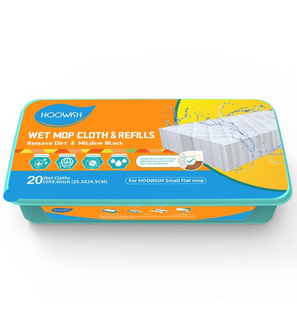 HOOWISH Wet Mopping Cloth Refill 20 Count - Buy Online on GoSupps.com
