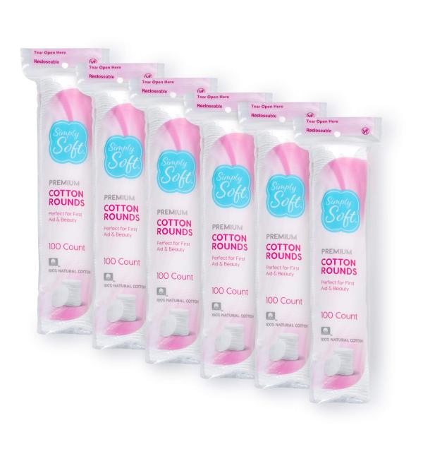 Simply Soft Cotton Rounds 100 Count - Buy Online on GoSupps.com