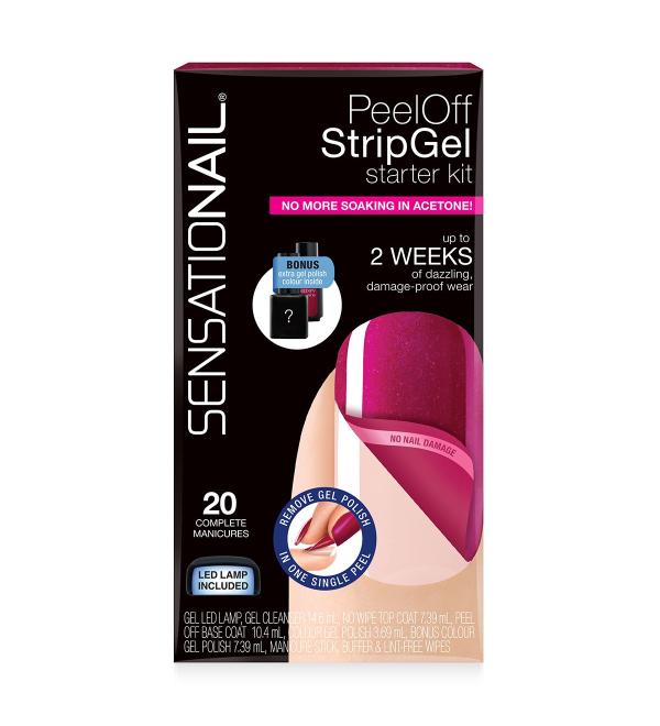 Sensationail Peel-Off Strip Gel Starter Kit Raspberry Wine