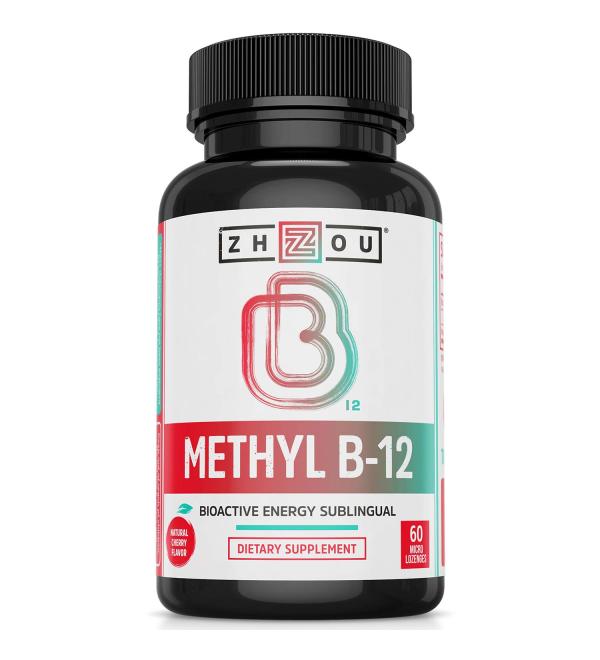 Zhou Methyl B12 5000mcg Cherry Lozenges 60ct - Buy Online on GoSupps.com