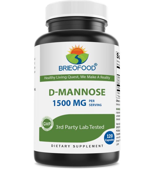 Brieofood D-Mannose 1500mg 120 Capsules - Buy Online on GoSupps.com