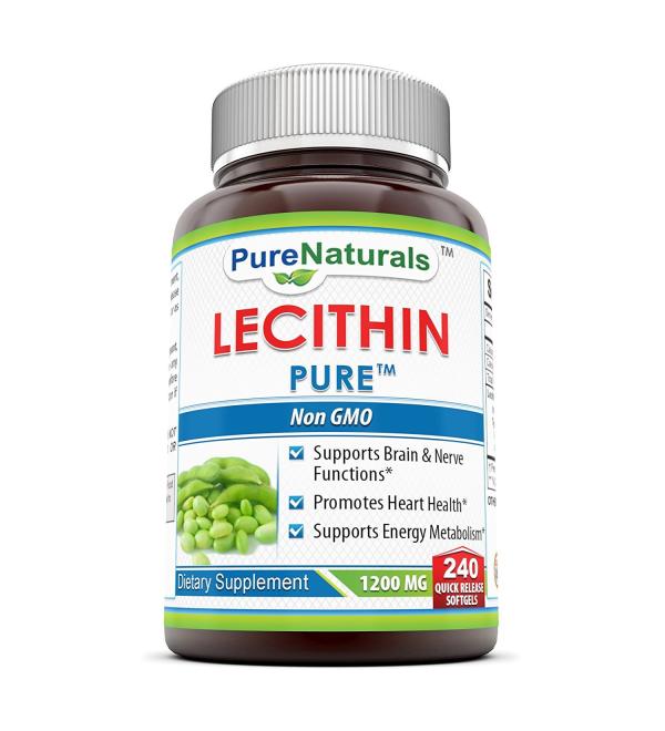 Pure Naturals Lecithin Quick Release Soft Gels, 240 Count 240 Count (Pack of 1)