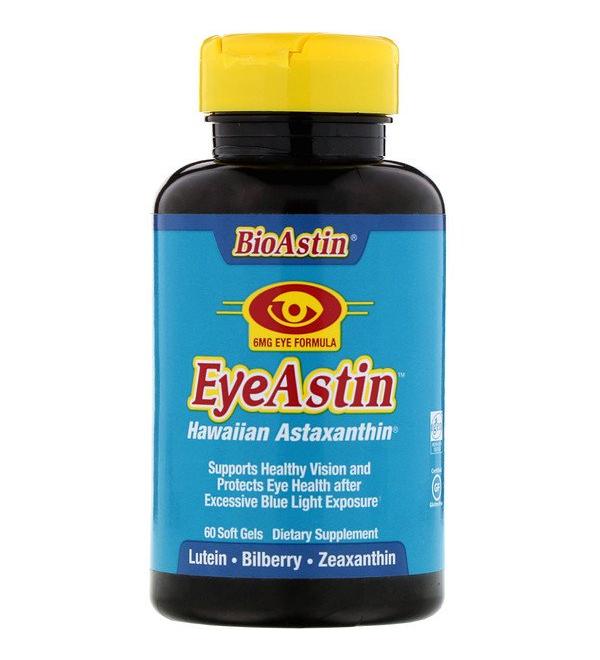 Nutrex Hawaii BioAstin EyeAstin Hawaiian Astaxanthin 6 mg 60 Softgels