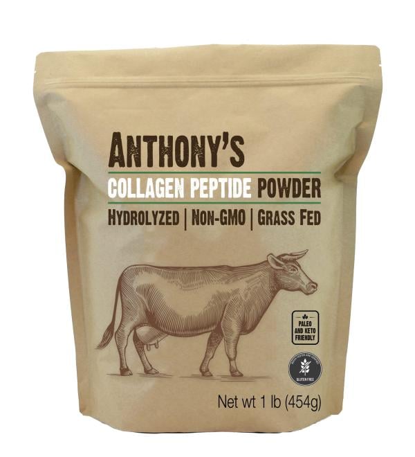 Anthony's Collagen Peptide Powder 1 lb Grass Fed - Buy Online on GoSupps.com