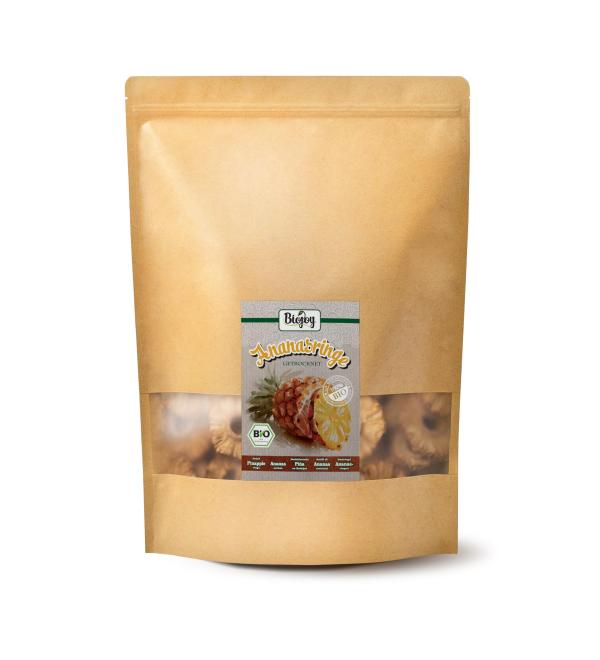 Biojoy Organic dried pineapple (1 kg) whole slices - Buy Online on GoSupps.com