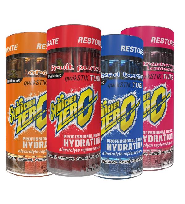 Sqwincher ZERO Qwik Stik - Sugar Free Electrolyte Powdered Beverage Mix, Assorted Flavors (40 Sticks)