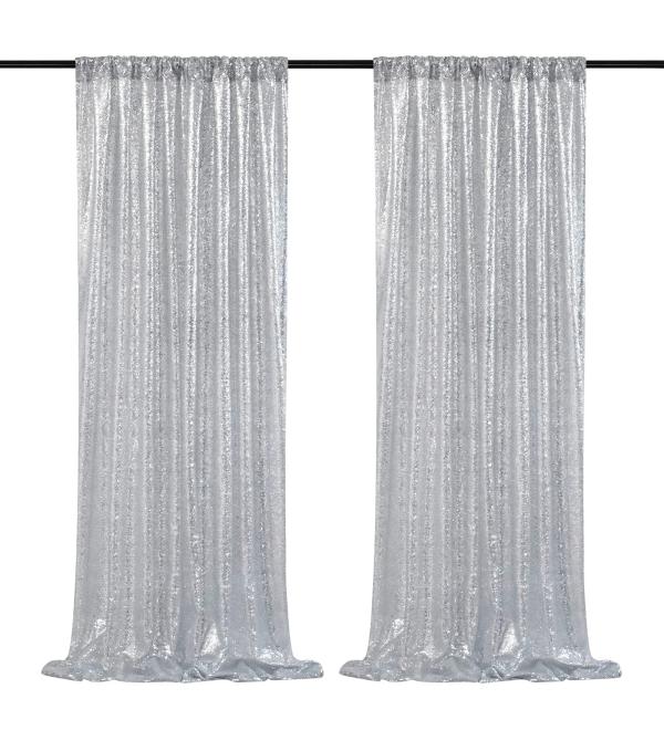 QueenDream Silver Sequin Backdrop 2Panels - Buy Online on GoSupps.com