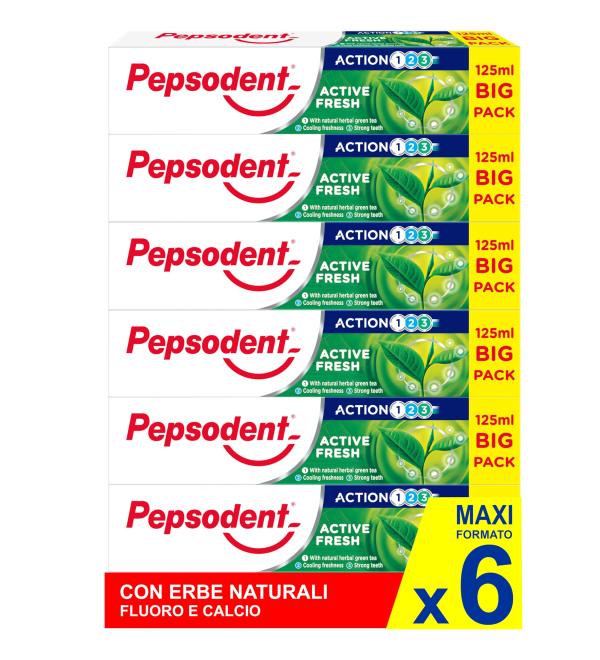 Pepsodent Toothpaste Active Fresh 6 x 125ml - Buy Online on GoSupps.com