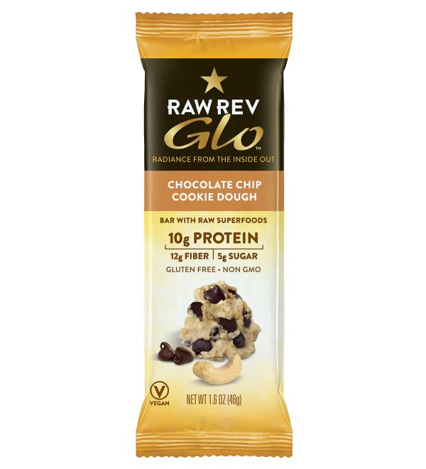Raw Rev Glo Chocolate Chip Cookie Dough 12 Bars - Buy Online on GoSupps.com