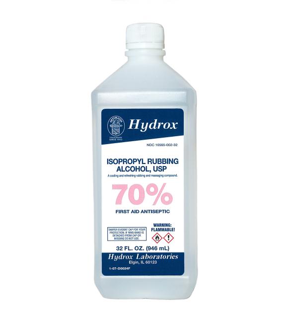 Hydrox 70% Isopropyl Rubbing Alcohol USP 32 oz.