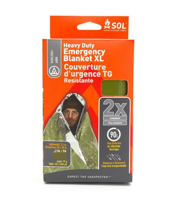 SOL Heavy Duty Emergency Blanket - 5x8 ft - Survival Gear for Outdoor Adventures - Buy Online on GoSupps.com