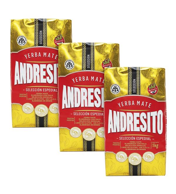 Andresito Especial Mat Yerba d'Argentine 3x1000 g Th en vrac avec tiges