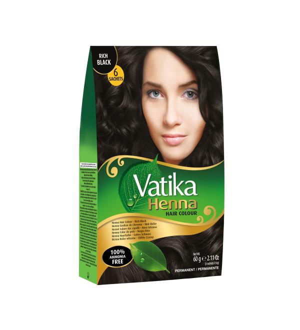 Dabur Vatika Henna Hair Color - Rich Black | Natural Hair Coloring Solution - Buy Online on GoSupps.com