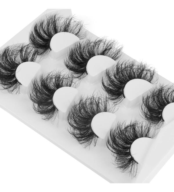 ALPHONSE 25MM Fluffy Mink 8D False Eyelashes Pack - 4 Pairs | Dramatic High Volume Long Thick Crossed Fake Lashes - Buy Online on GoSupps.com