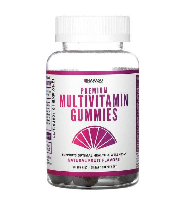 Havasu Nutrition Premium Multivitamin Gummies Natural Fruit Flavors  60 Gummies