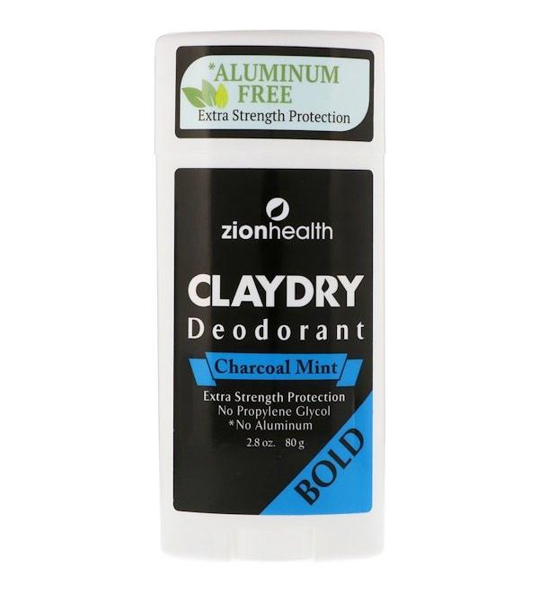 Zion Health Bold ClayDry Deodorant Charcoal Mint 2.8 oz (80 g)