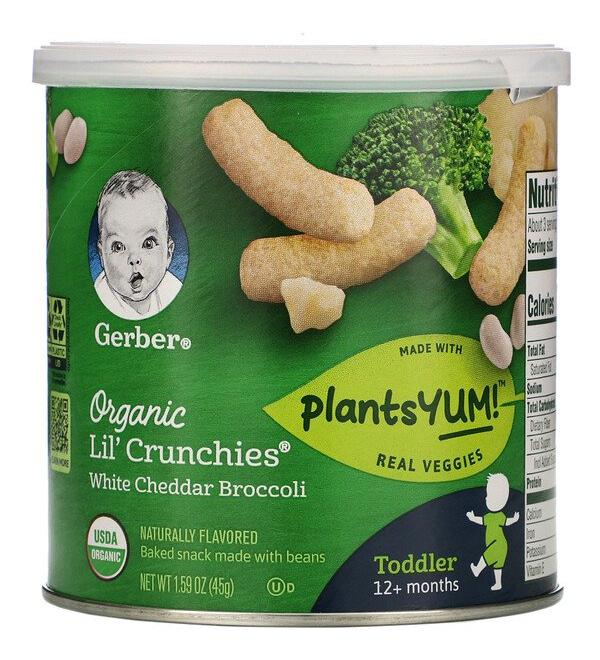Gerber Organic Lil' Crunchies 12+ Months White Cheddar Broccoli 1.59 oz (45 g)