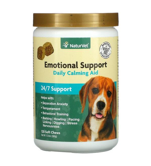 NaturVet Emotional Support Daily Calming Aid 120 Soft Chews 12.6 oz (360 g)