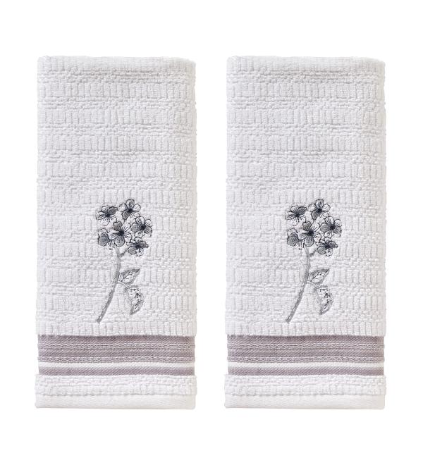 SKL Home Timeless Leaves Hand Towel 2-Pack - White Hand Towel Set - Buy Online on GoSupps.com