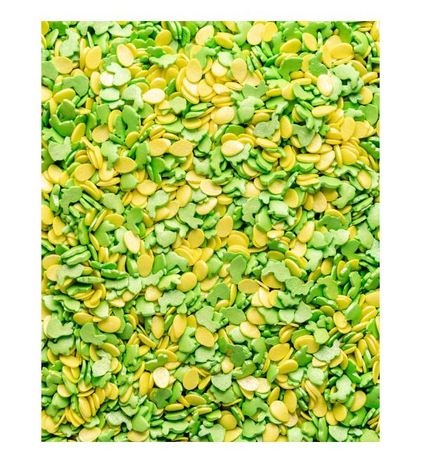 Glimmer Yellow & Green Egg and Bunny Rabbit Sugar Cake & Cupcake Decoration Easter Sprinkles 25g