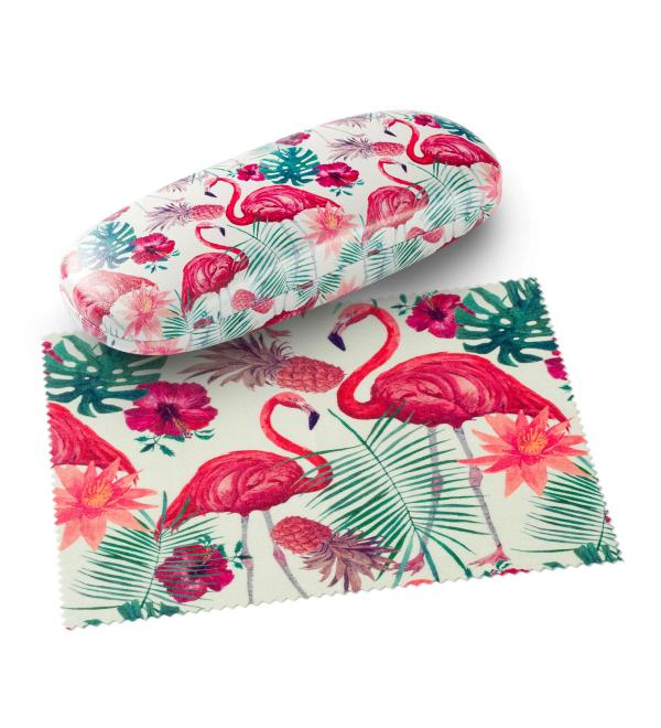 Buy FEFI Wildlife Hardcase Glasses Case with Matching Flamingo Microfiber Cloth - Stylish Eye Protection for Travel & Everyday Use - Buy Online on GoSupps.com