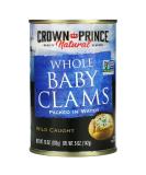 Crown Prince Natural Whole Baby Clams in Water - 10 oz | Premium Seafood - Buy Online on GoSupps.com
