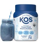 KOS Organic Plant-Based Protein with Blue Spirulina & Immunity Blend - Blueberry Muffin Flavor 1.3 lb - Buy Online on GoSupps.com