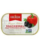 King Oscar Mediterranean Style Mackerel Fillets - 4.05 oz (115g) | Premium Seafood - Buy Online on GoSupps.com