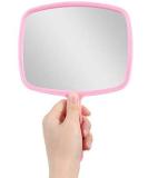 Nicole Fantini Professional Salon Hair Stylist Large Handheld Mirror - Wide Angle Barber Hairdressing Makeup Mirror Pink - Buy Online on GoSupps.com