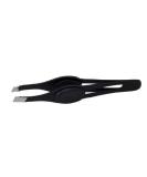 Premium Surgical Steel Tweezers Black with Finger Rest | Non-Slip Hair Plucking | 9.50cm - IG20413 - International Shipping Available - Buy Online on GoSupps.com