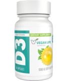 Vegan Life Nutrition Vitamin D3 Capsules for Adults (1000 IU) - Gluten-Free & Non-GMO - 60 Capsules | Supports Bone Health & Immune System - Buy Online on GoSupps.com