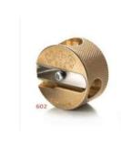Mobius + Ruppert (M+R) Brass Artists Pencil Sharpener - choose from 4 shapes! Made in Germany - finest in the world! (602 - Double Round) - Buy Online on GoSupps.com