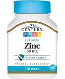 21st Century Zinc Chelated 50 mg - 110 Tablets for Immune Support & Zinc Supplement - Buy Online on GoSupps.com
