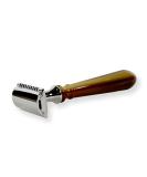 Georgian Imitation Brown Horn Safety Razor - Premium Shaving Tool for Smooth Hassle-Free Grooming | International Shipping Available - Buy Online on GoSupps.com