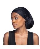 Hairbrella Satin Lined Sleep Cap - Sleeping Caps for Women to Protect Hair, Adjustable, Satin Band Edge, Silk Bonnet Black Classic - Buy Online on GoSupps.com