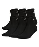 adidas Men's Athletic Cushioned Quarter Socks (6-Pair) - Large Black/Aluminum 2 - Buy Online on GoSupps.com