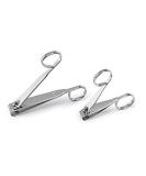Stainless Steel EZ Grip Nail Clipper Set for Men and Women - 2 Pack (Large and Small) - Scissor Grip, Sharp Blades - Silver - Buy Online on GoSupps.com